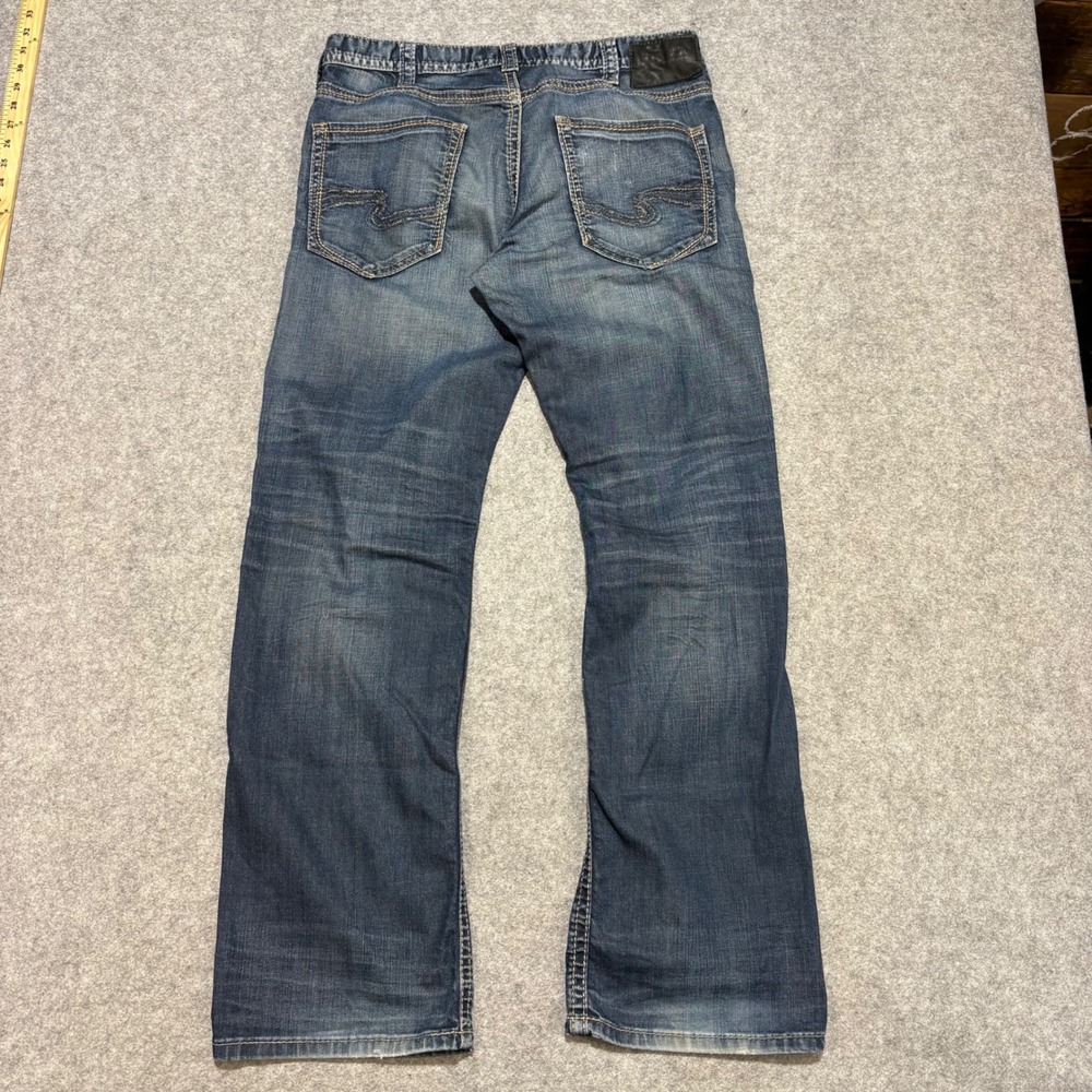 Silver Jeans Co Zac Relaxed Straight Leg Jeans Mens 33x32 Med Wash M42408RA